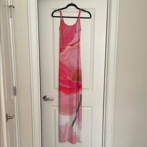 Floral Maxi Dress in Pink and White
